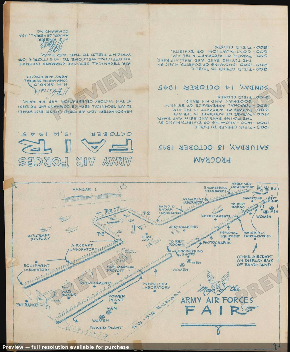 Antique map: AAF Fair Dayton, 1945