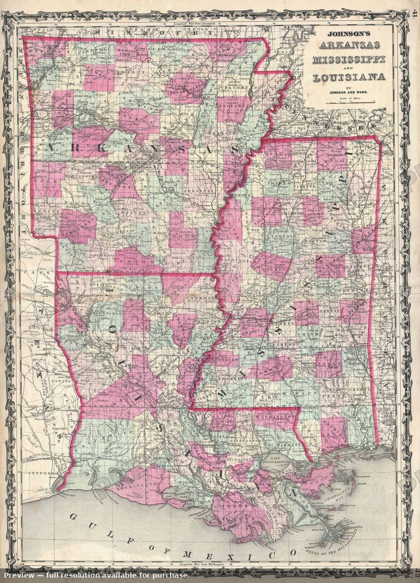 Antique map: AKLAMS, 1862