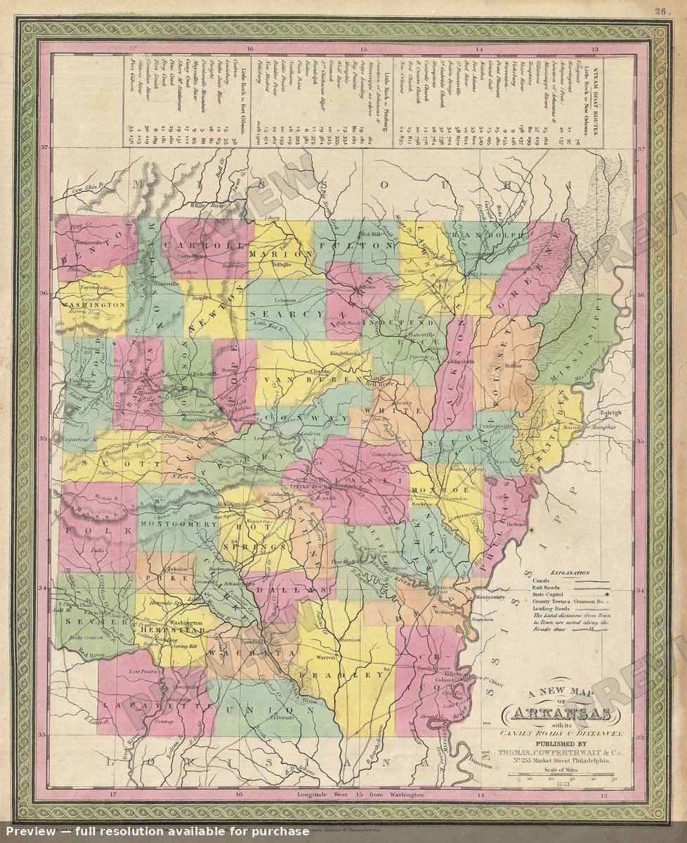 Antique map: AR, 1850