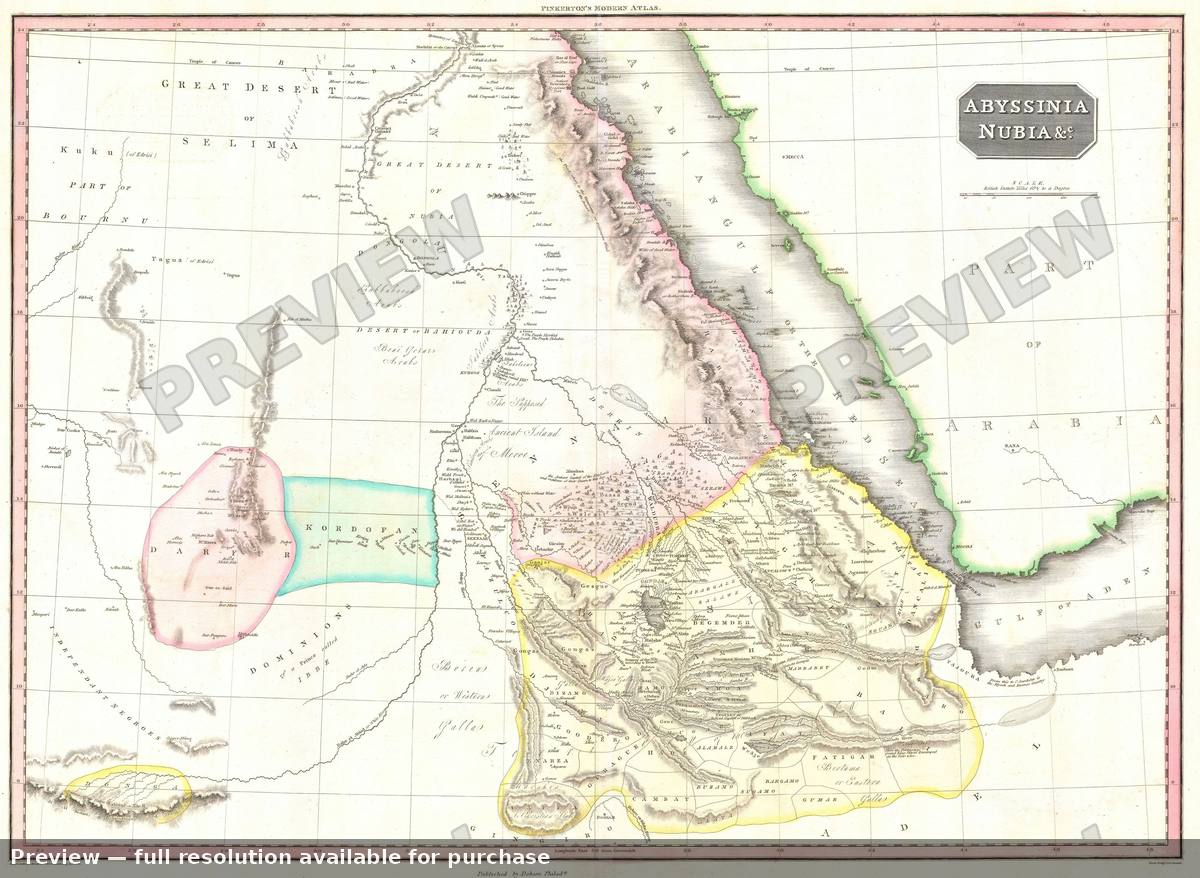 Antique map: Abysinnia, 1818