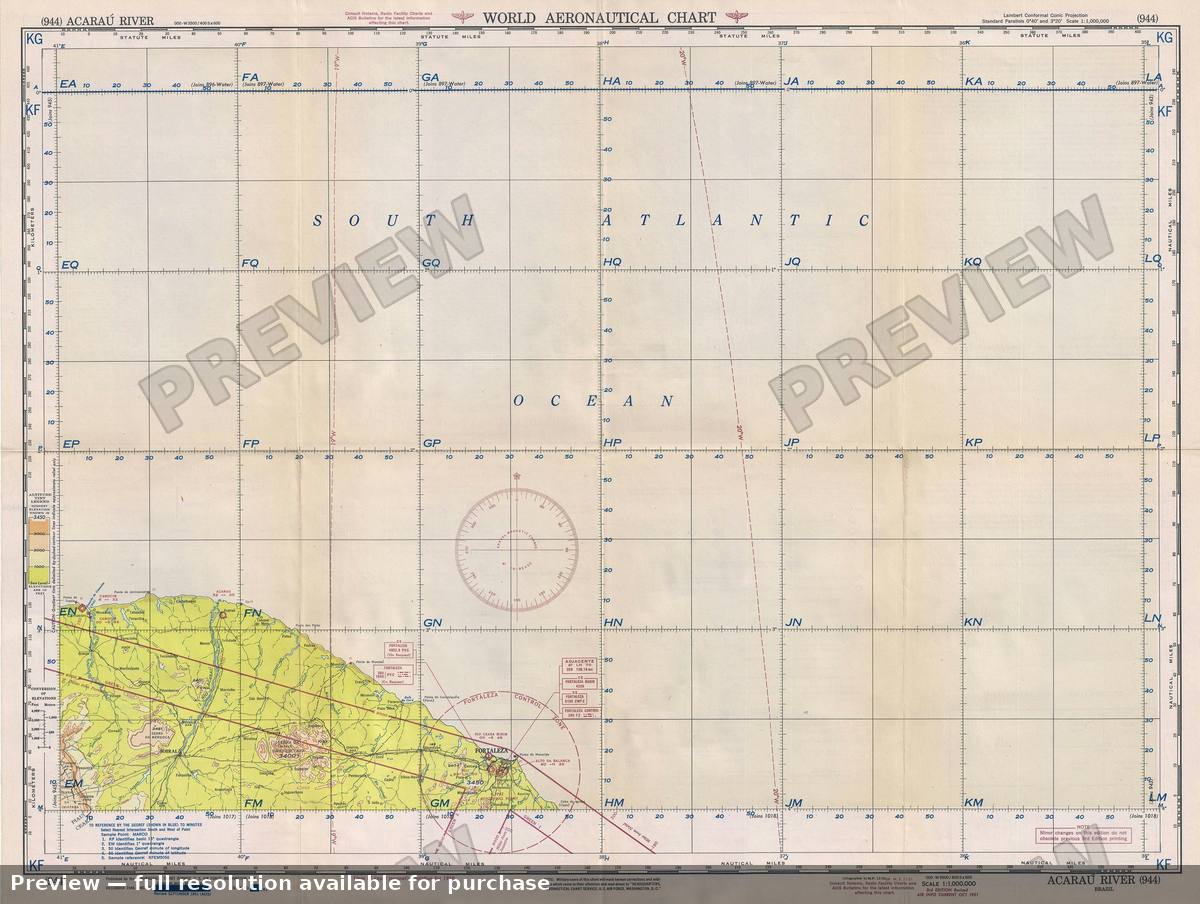 Antique map: Acarau River, 1951