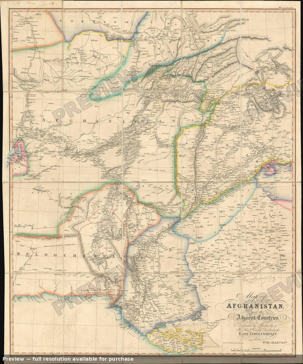 Antique map: Afghanistan, 1842, 1842