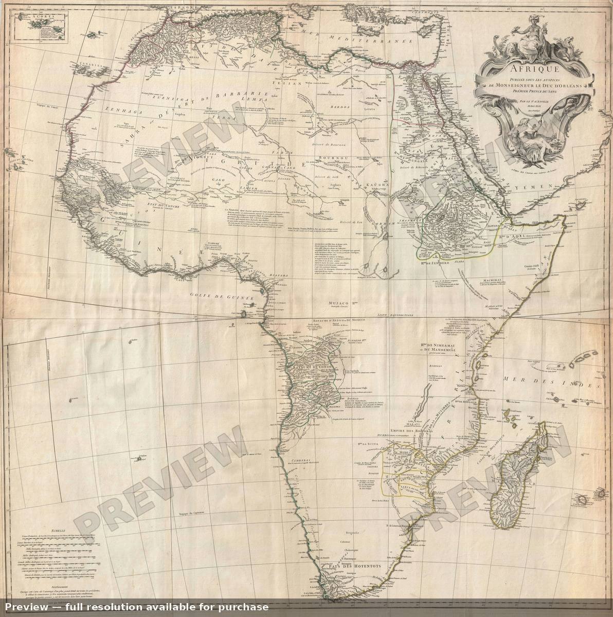 Antique map: Africa, 1749