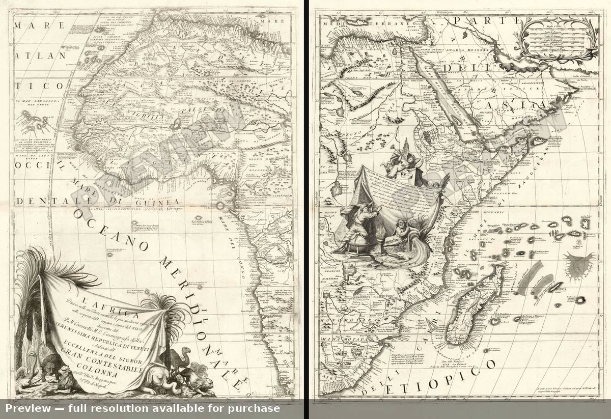 Antique map: Africa, 1691
