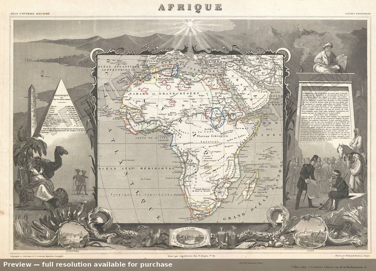Antique map: Africa, 1847
