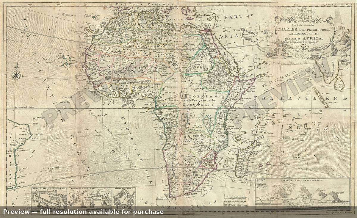 Antique map: Africa, 1732