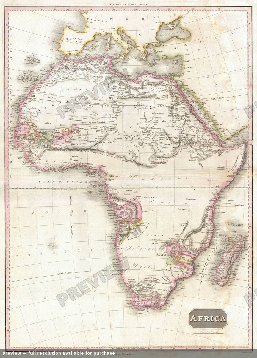 Antique map: Africa, 1818