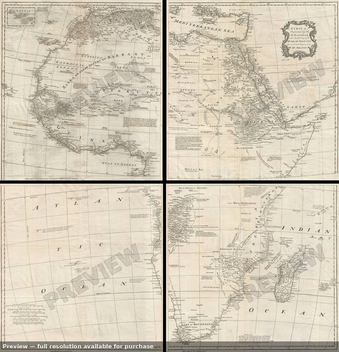 Antique map: Africa, 1755