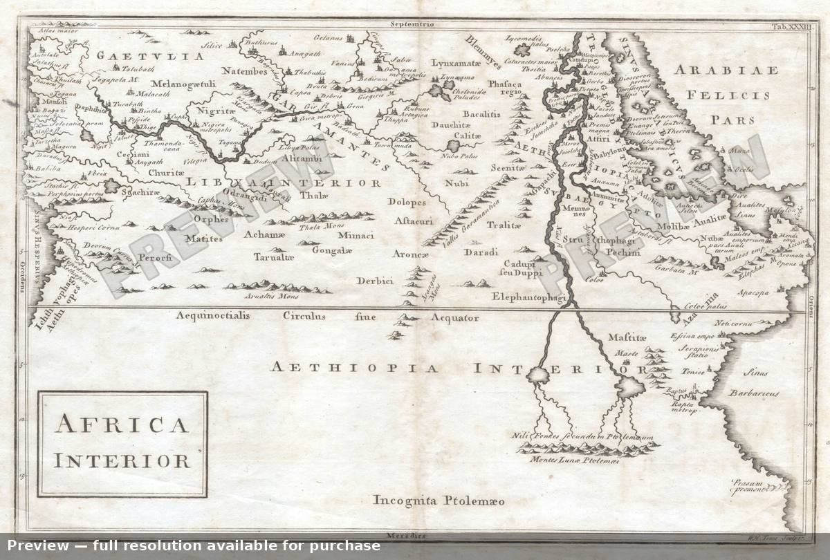 Antique map: Africa, 1730
