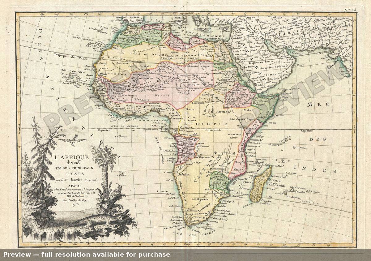 Antique map: Africa 2, 1762