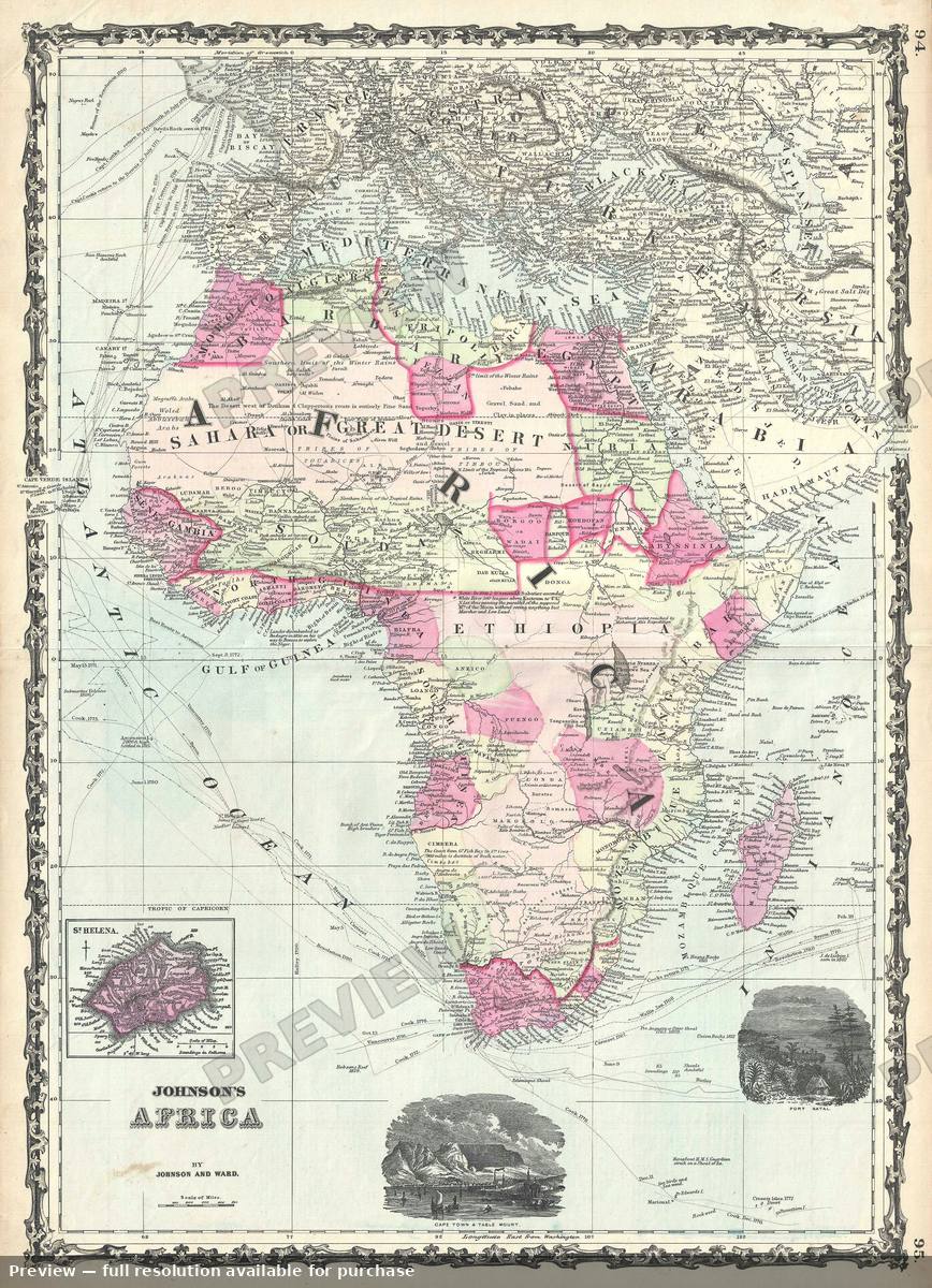Antique map: Africa 2, 1863