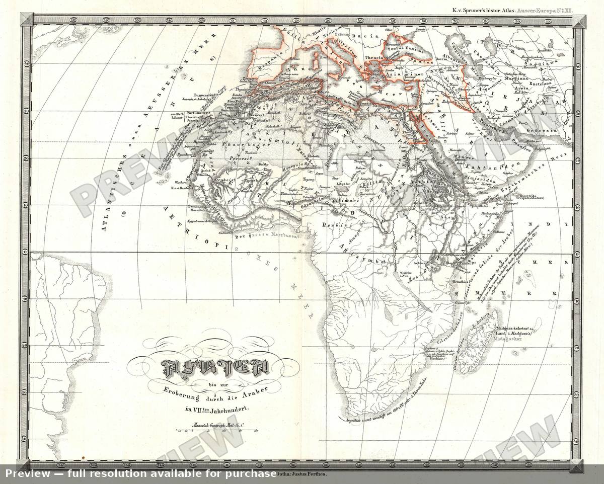 Antique map: Africa 600, 1855