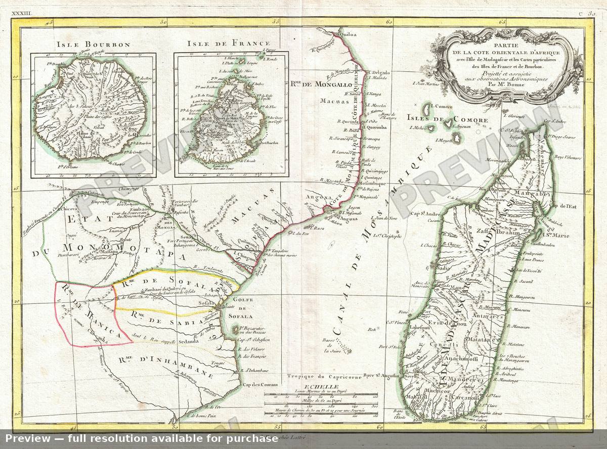 Antique map: Africa East, 1770