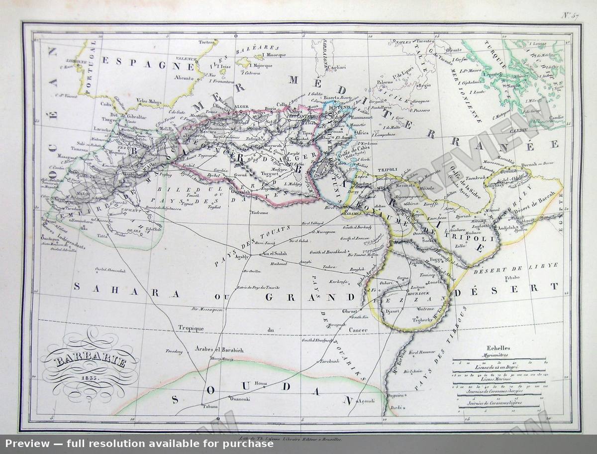 Antique map: Africa North, 1837