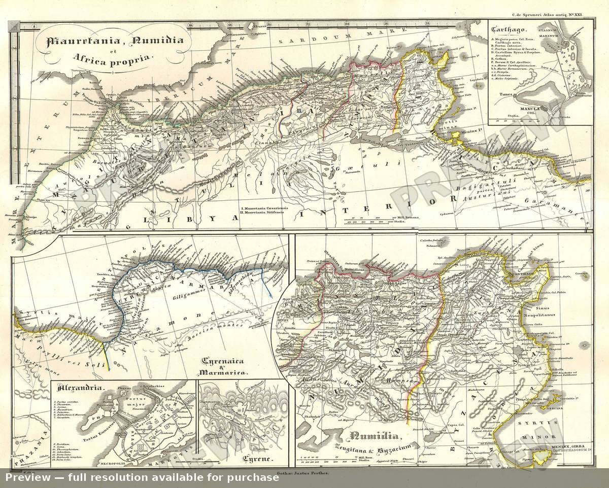 Antique map: Africa North, 1855