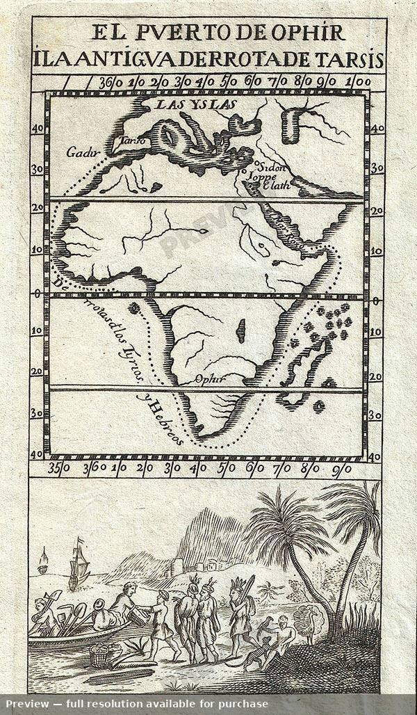 Antique map: Africa Ophir, 1754