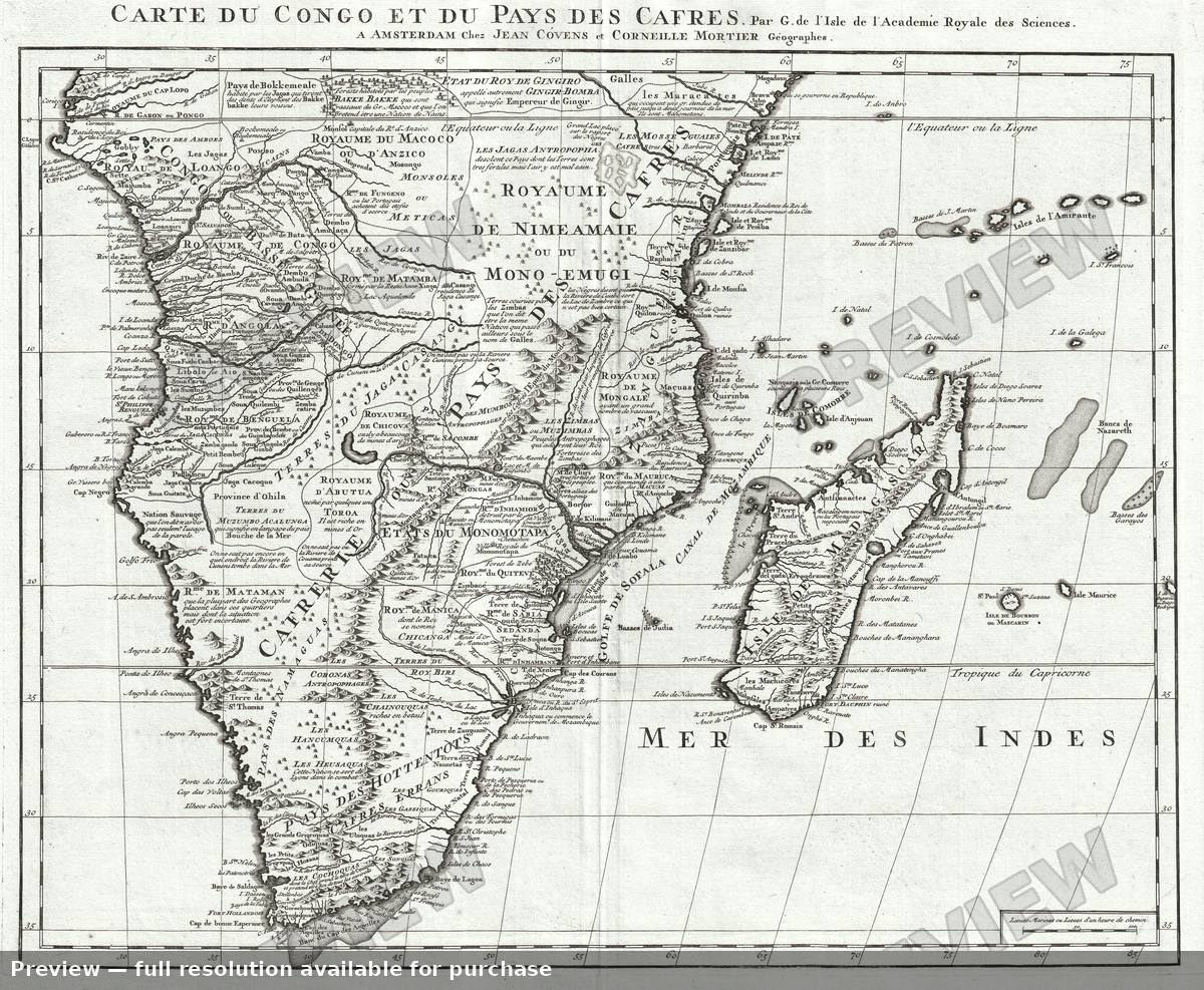 Antique map: Africa S, 1730, 1730