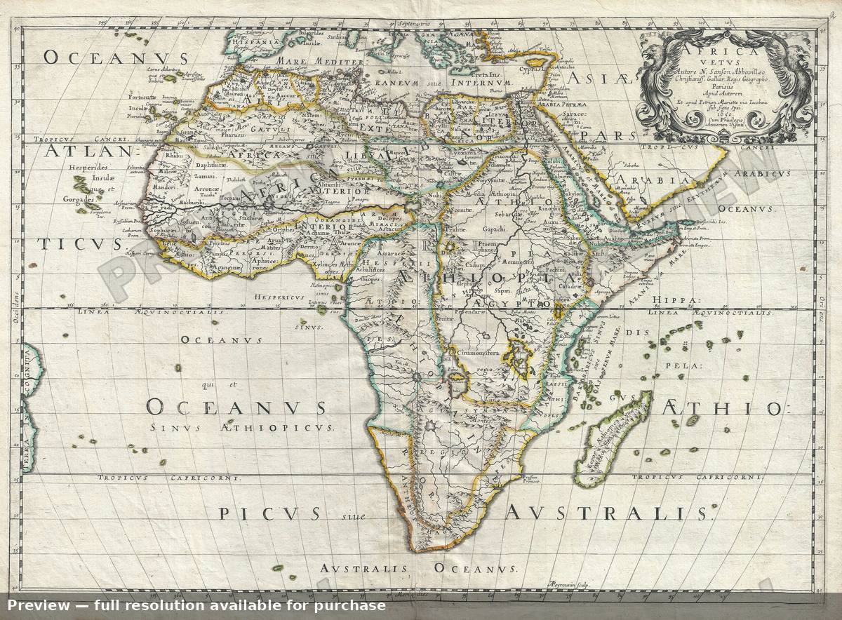 Antique map: Africa Vetus, 1650