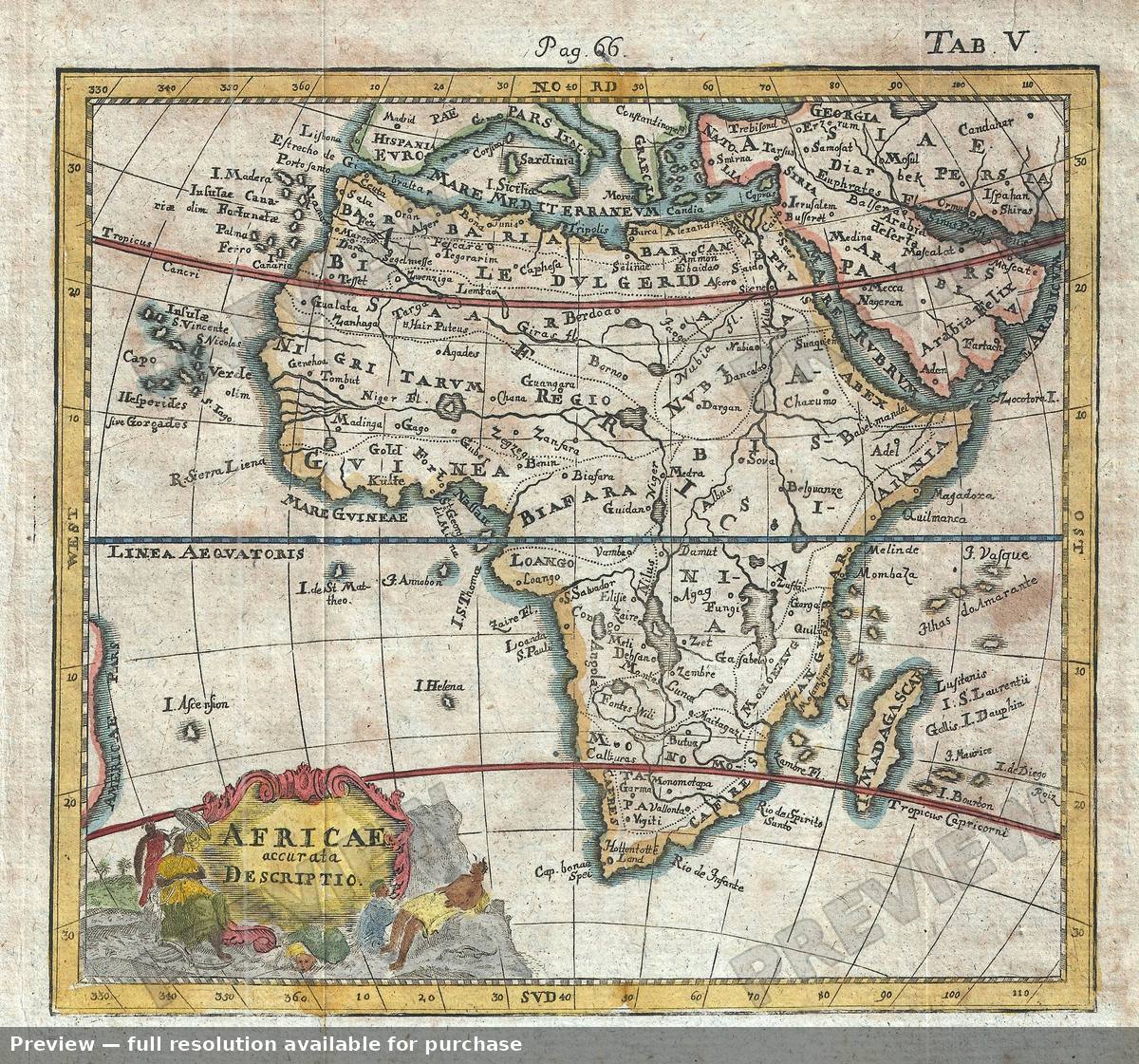 Antique map: Africae, 1742