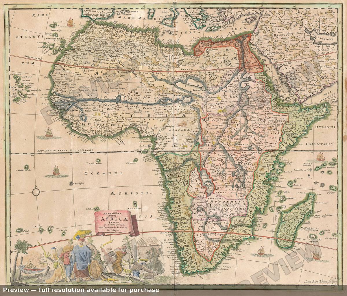 Antique map: Africae Tabula, 1697