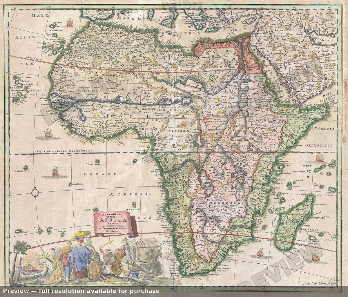 Antique map: Africae Tabula, 1697, 1697