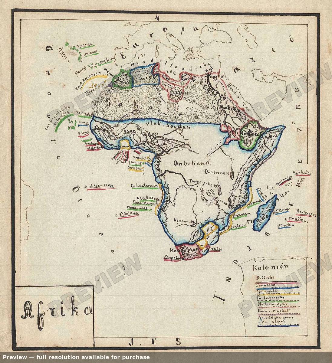 Antique map: Afrika, 1871, 1871