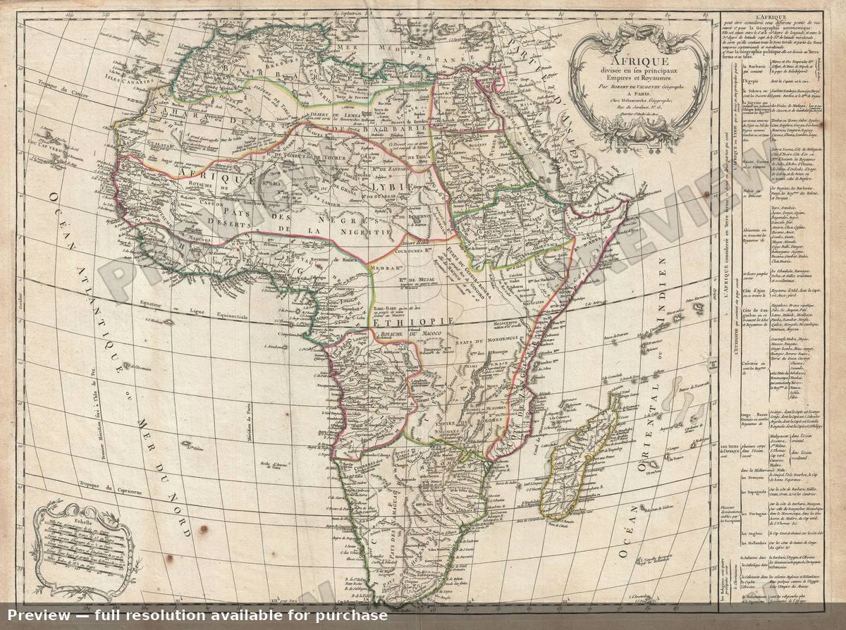 Antique map: Afrique, 1784