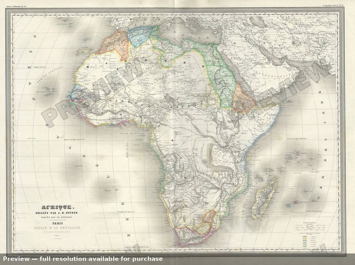 Antique map: Afrique, 1860