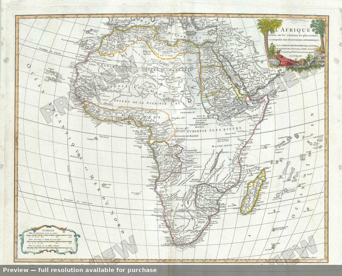 Antique map: Afrique, 1757