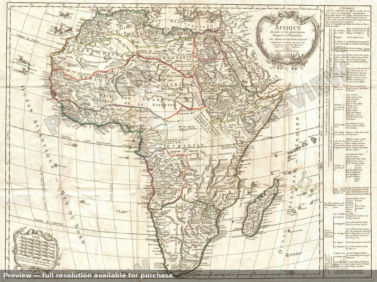 Antique map: Afrique, 1770