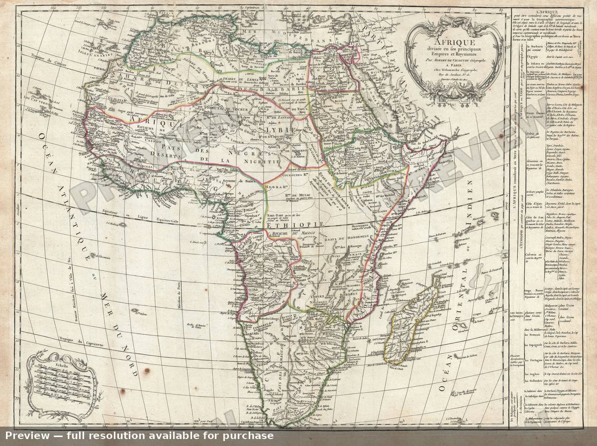 Antique map: Afrique, 1784