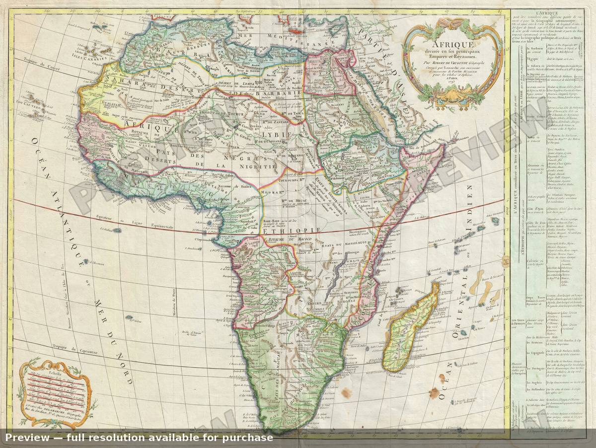 Antique map: Afrique, 1793