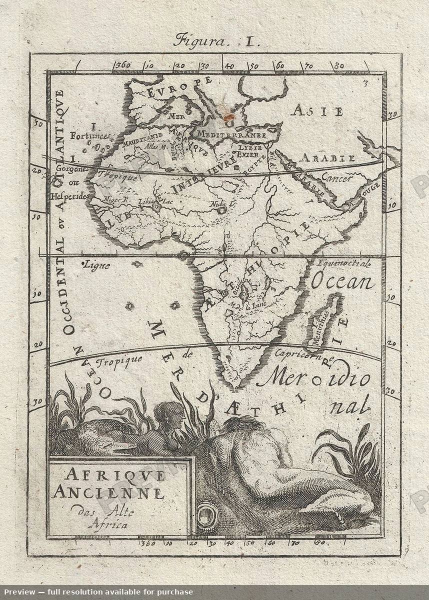 Antique map: Afrique Ancienne, 1719