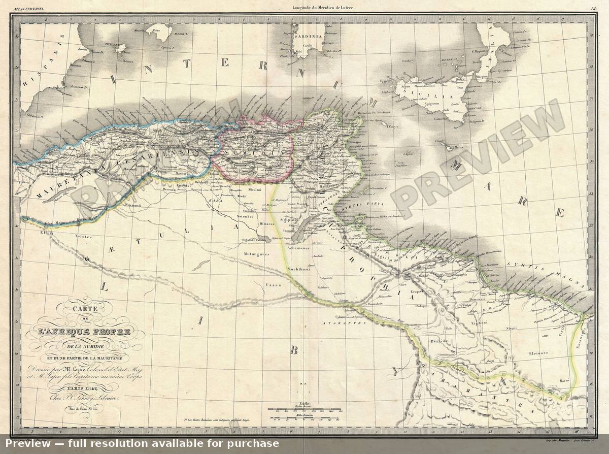 Antique map: Afrique Propre, 1843