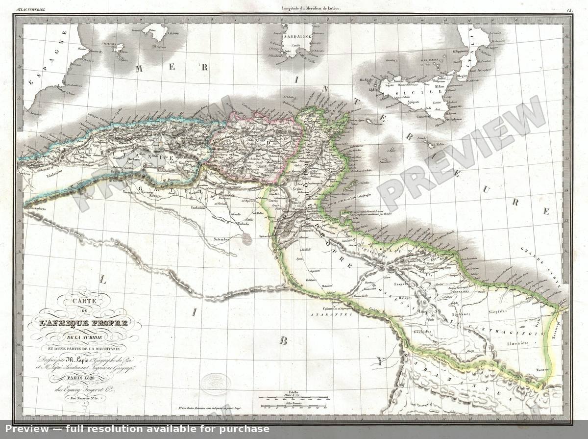 Antique map: Afriquei Propre, 1829