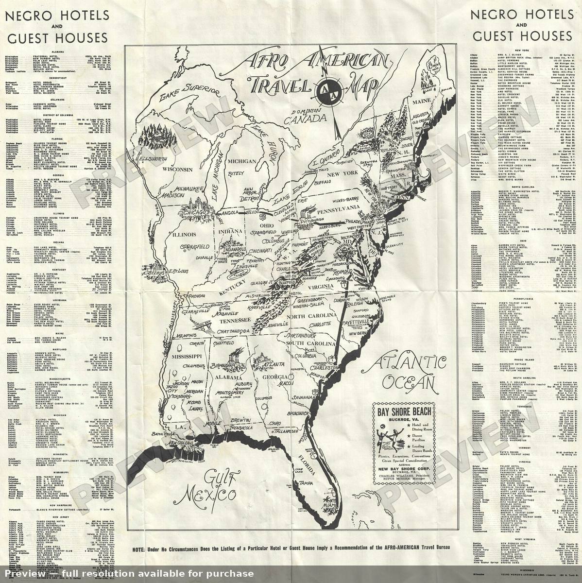 Antique map: Afro Travel Map, 1942