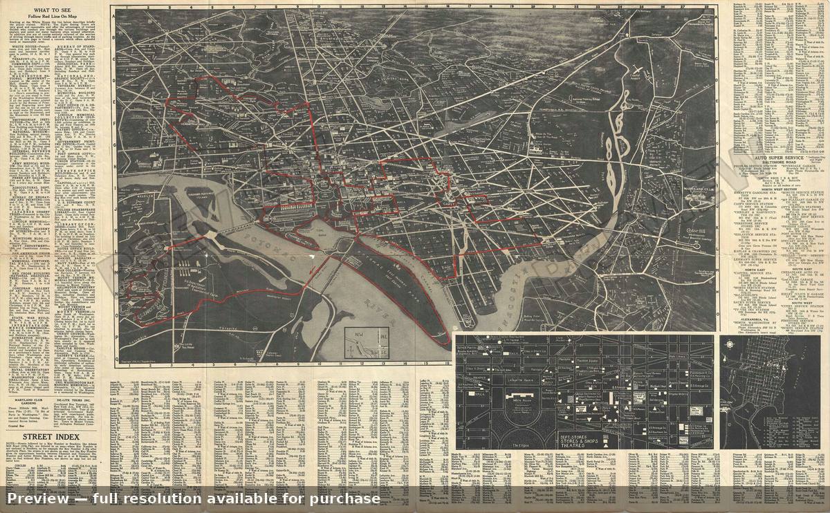 Antique map: Airvue Washington, 1934