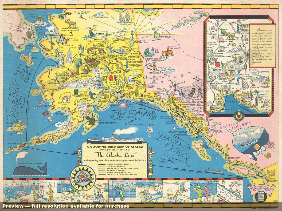 Antique map: Alaska, 1934, 1934