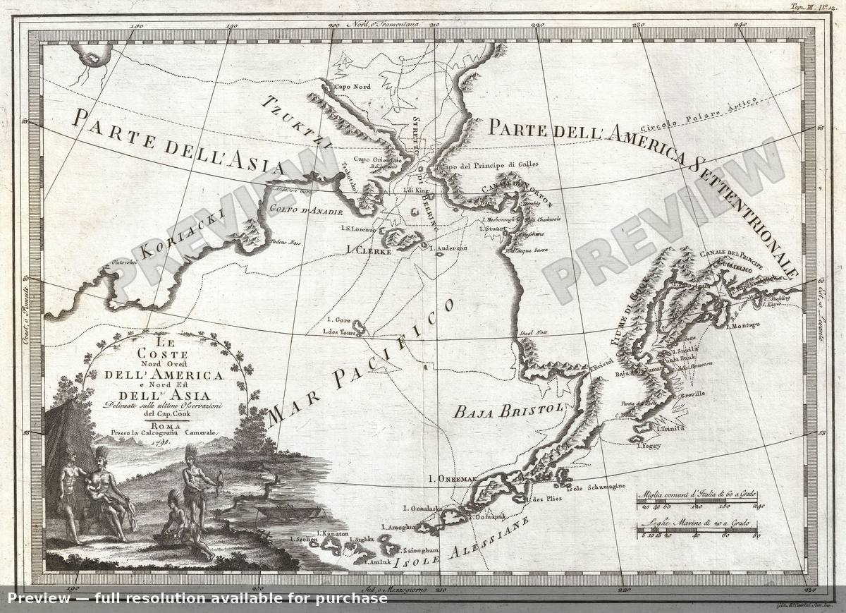 Antique map: Alaska, 1798