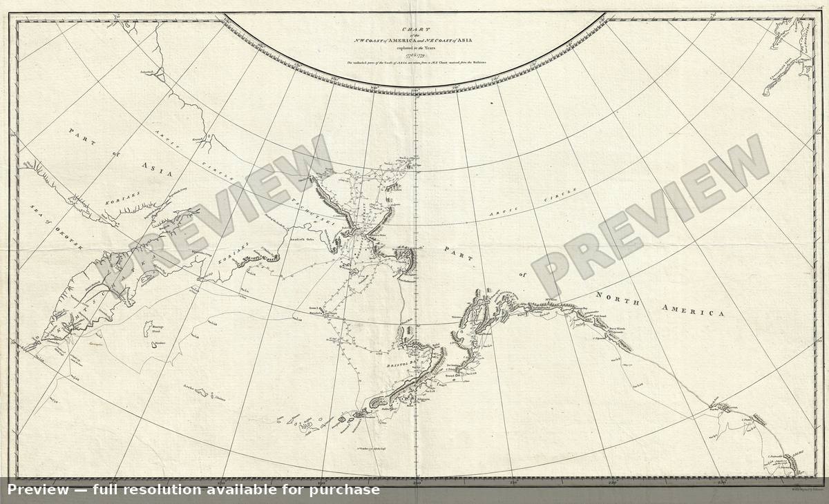 Antique map: Alaska Asia, 1784