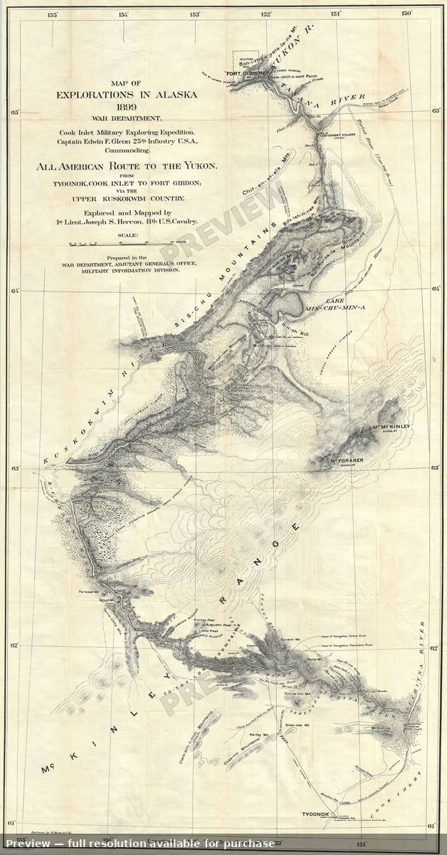 Antique map: Alaska Yukon, 1899, 1899