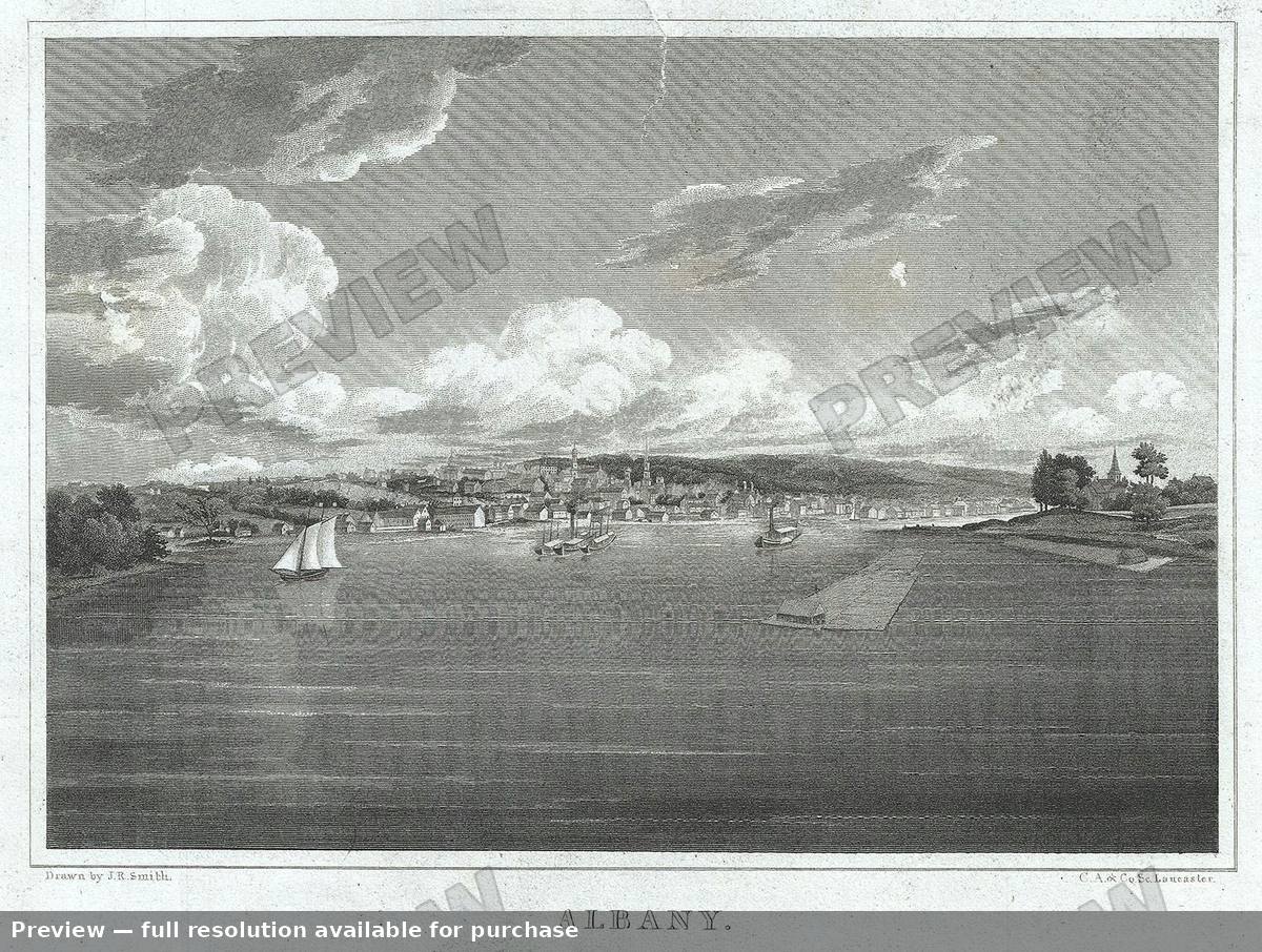 Antique map: Albany, 1828