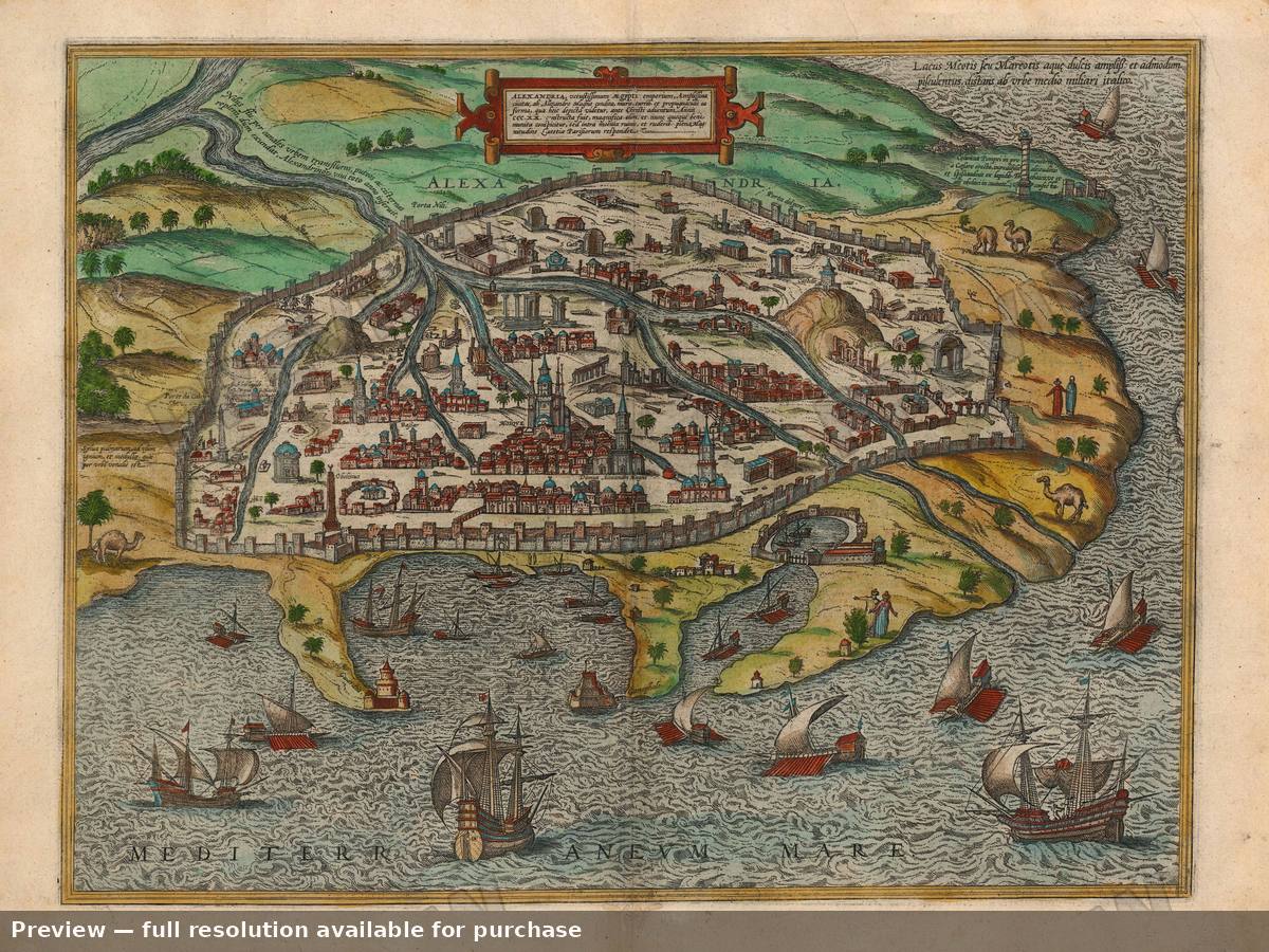 Antique map: Alexandria, 1575