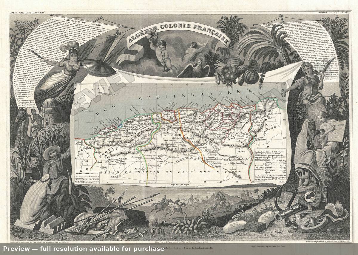 Antique map: Algeria, 1852, 1852