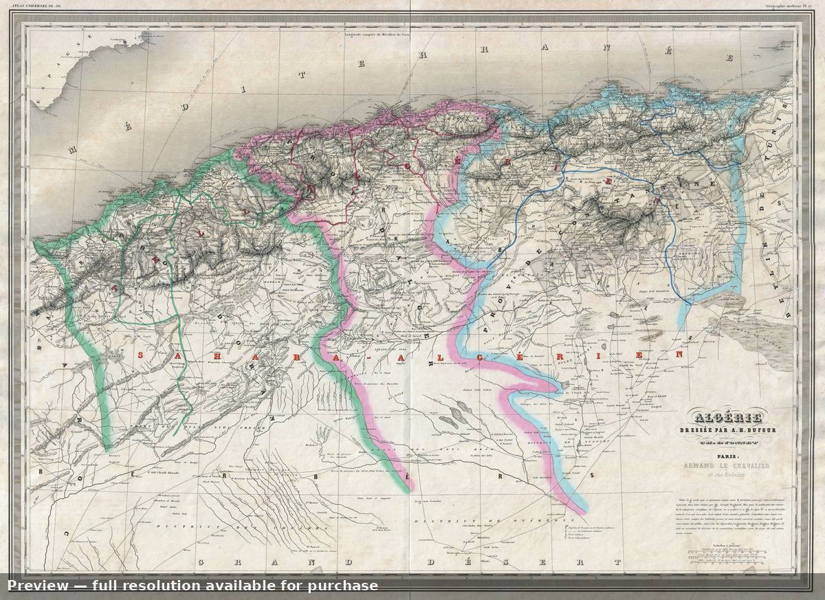 Antique map: Algerie, 1857
