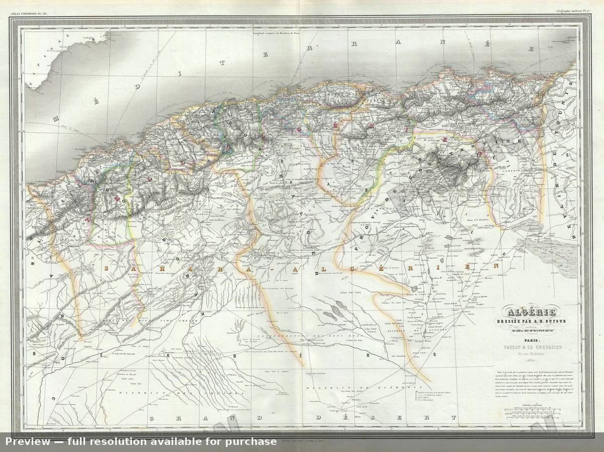 Antique map: Algerie, 1860, 1860