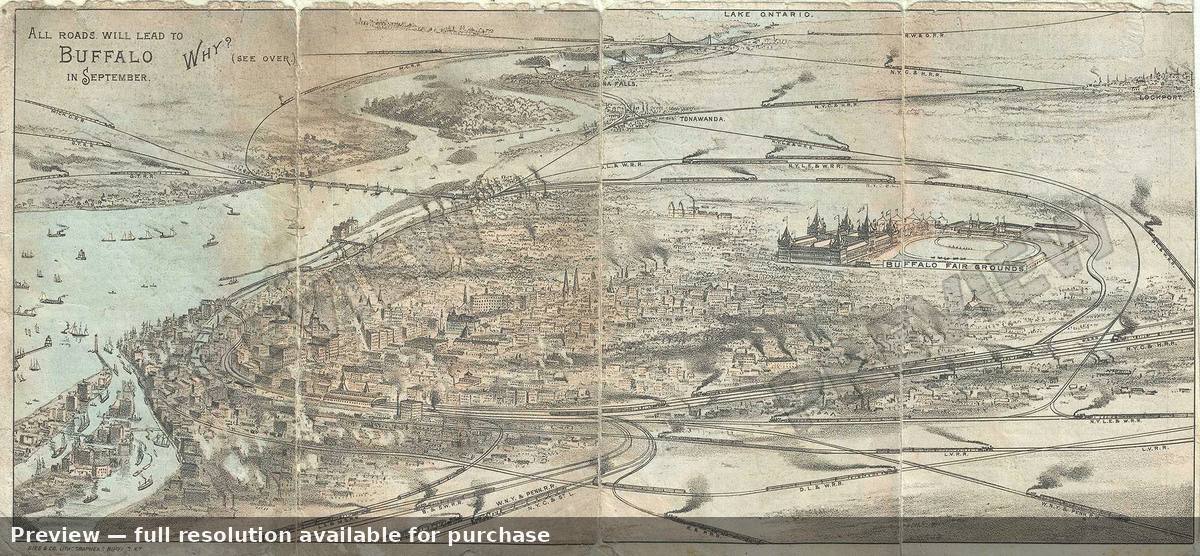Antique map: All Roads Buffalo, 1901, 1901