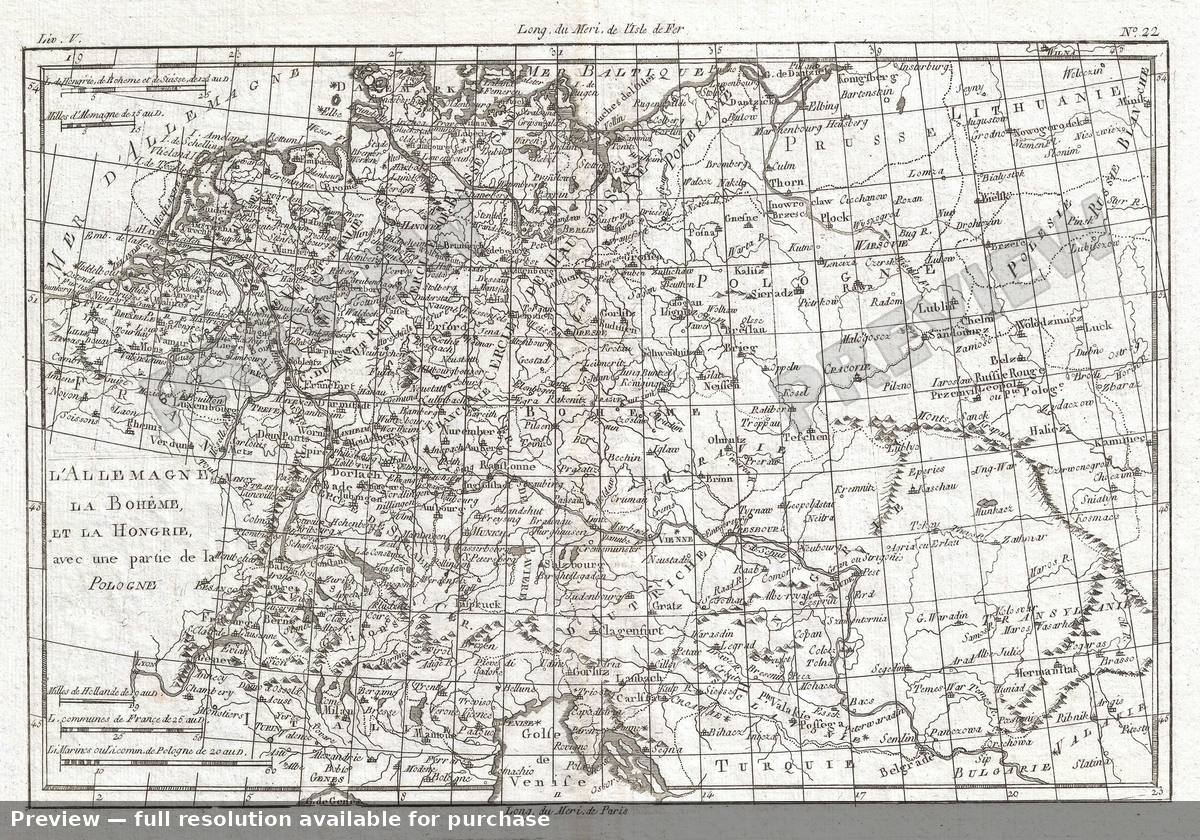 Antique map: Allemagne, 1780