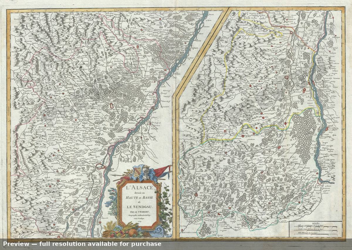 Antique map: Alsace Haute Basse, 1757, 1757