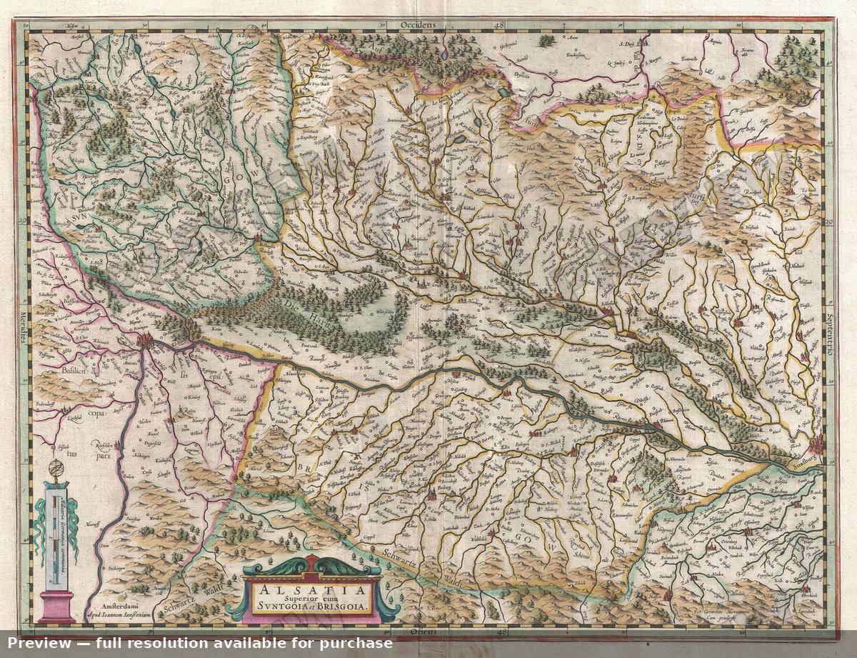 Antique map: Alsatia Superior, 1644